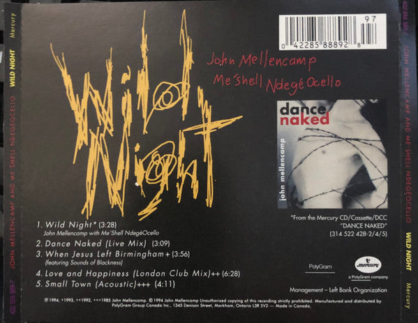 USED CDEP - John Mellencamp And Me Shell NdegéOcello – Wild Night Hot on Sale