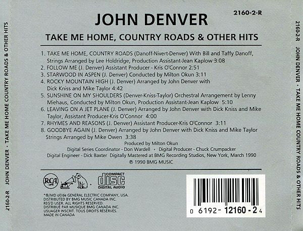 USED CD - John Denver – Take Me Home, Country Roads & Other Hits Supply