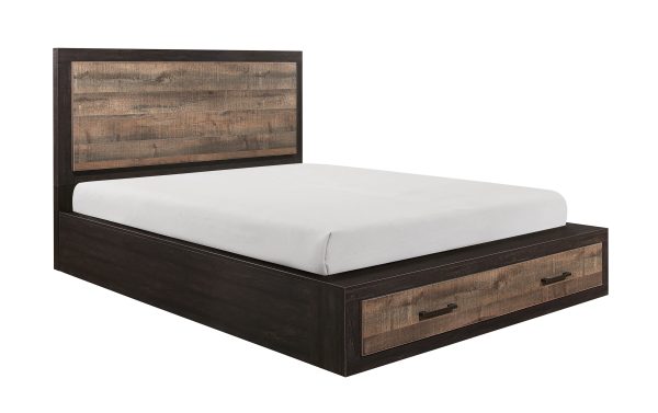 Miter Brown Queen Storage Platform Bed For Discount