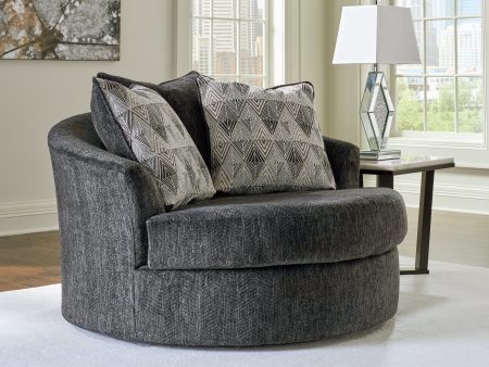 Biddeford Ebony Oversized Swivel Accent Chair For Discount