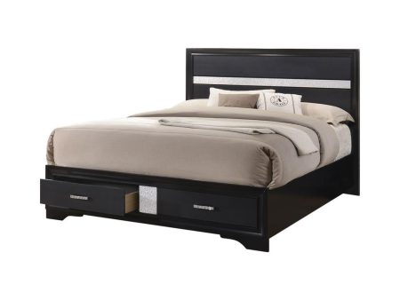 Miranda Queen 2-Drawer Storage Bed Black Fashion