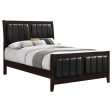 Carlton Queen Upholstered Bed Cappuccino Black Cheap