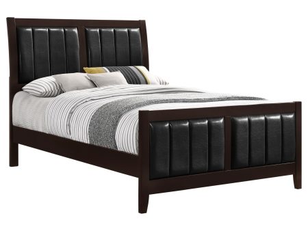 Carlton Queen Upholstered Bed Cappuccino Black Cheap