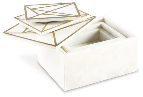 Ackley White Brass Finish Box Online