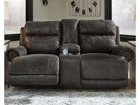 Grearview Charcoal Power Reclining Loveseat with Console Online Hot Sale