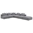 Jennifer Square Upholstered Ottoman Gray For Cheap