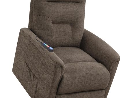 Henrietta Power Lift Recliner with Storage Pocket Brown Online Hot Sale