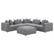 Jennifer Square Upholstered Ottoman Gray For Cheap