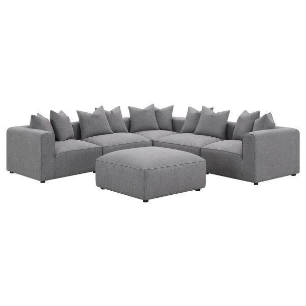 Jennifer Square Upholstered Ottoman Gray For Cheap