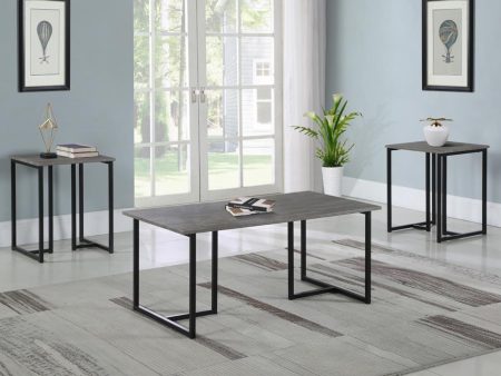 Nyla 3-Piece Occasional Set Weathered Gray Black For Sale