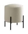 Basye Round Upholstered Ottoman Beige Matte Black Online Hot Sale