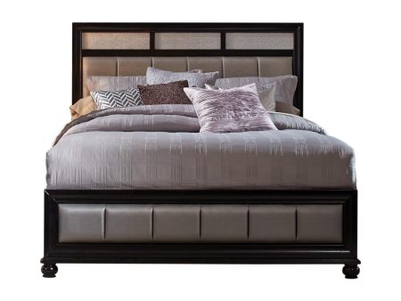 Barzini Queen Upholstered Bed Black Gray Cheap