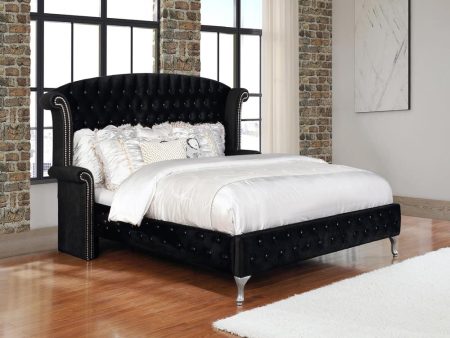 Deanna Queen Tufted Upholstered Bed Black Online Hot Sale