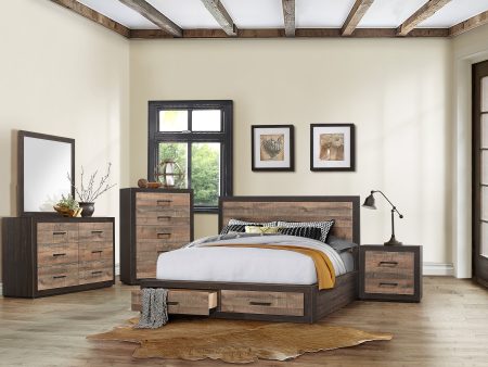 Miter Brown Storage Platform Bedroom Set Online Sale