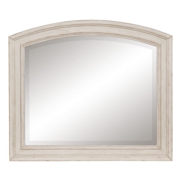 Bethel Wire Brushed White Mirror (Mirror Only) For Sale