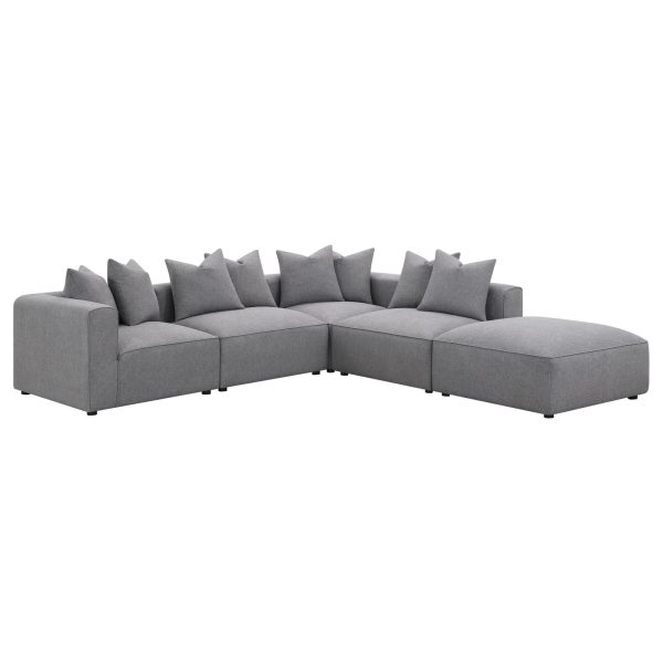 Jennifer Square Upholstered Ottoman Gray For Cheap