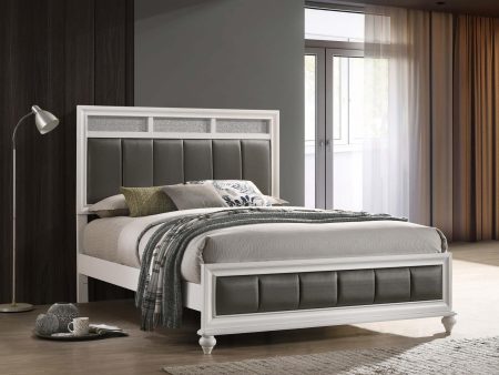 Barzini Queen Upholstered Panel Bed White Supply