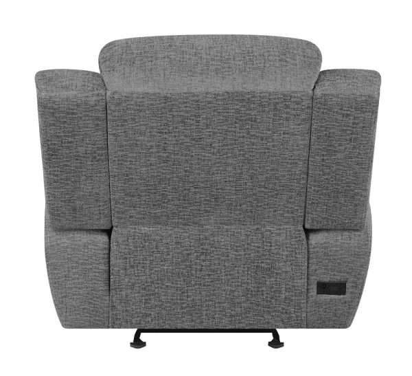 Bahrain Upholstered Power Glider Recliner Charcoal on Sale