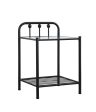 Livingston 1-Shelf Nightstand with Glass Top Dark Bronze Discount