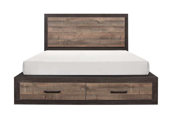 Miter Brown Queen Storage Platform Bed For Discount