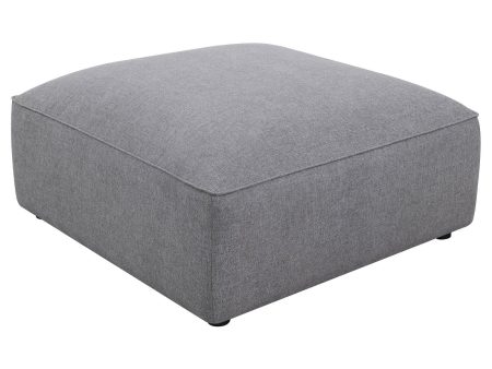 Jennifer Square Upholstered Ottoman Gray For Cheap