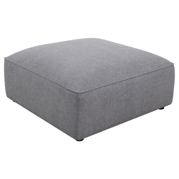 Jennifer Square Upholstered Ottoman Gray For Cheap