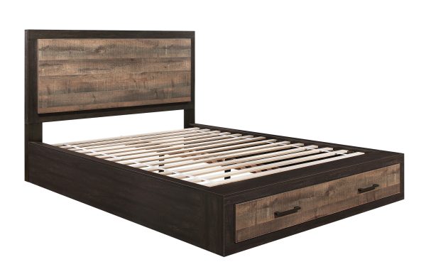 Miter Brown Queen Storage Platform Bed For Discount