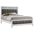 Barzini Queen Upholstered Panel Bed White Supply