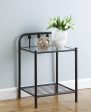 Livingston 1-Shelf Nightstand with Glass Top Dark Bronze Discount