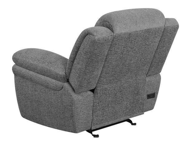 Bahrain Upholstered Power Glider Recliner Charcoal on Sale