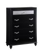 Barzini Black 5-Drawer Rectangular Chest on Sale