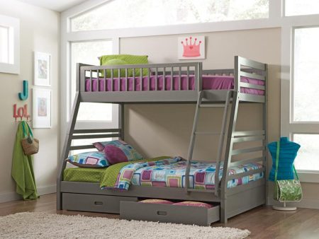 Ashton Gray Twin over Full 2-Drawer Bunk Bed Online