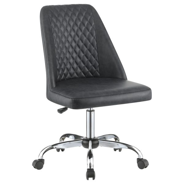 Althea Gray Chrome Upholstered Tufted Back Office Chair Online Hot Sale