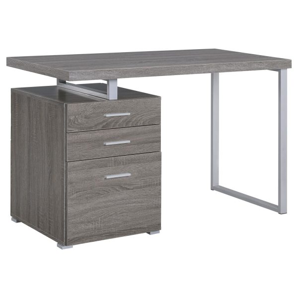 Brennan Weathered Gray 3-Drawer Office Desk Fashion