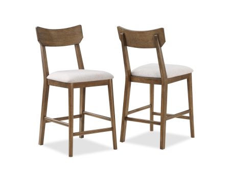 Weldon Brown Counter Height Chair, Set of 2 For Discount