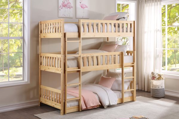 Bartly Pine Triple Bunk Bed Discount