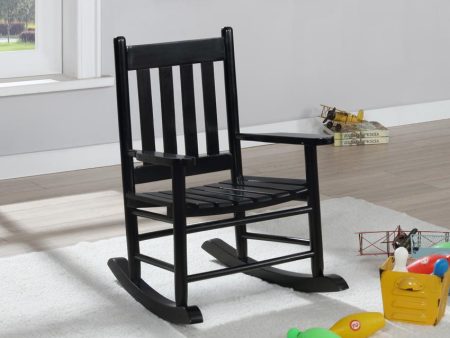 Annie Black Slat Back Youth Rocking Chair For Sale