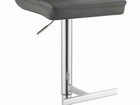 Bianca Gray Chrome Upholstered Adjustable Bar Stools, Set of 2 Hot on Sale