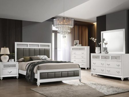 Barzini White Upholstered Panel Bedroom Set For Discount