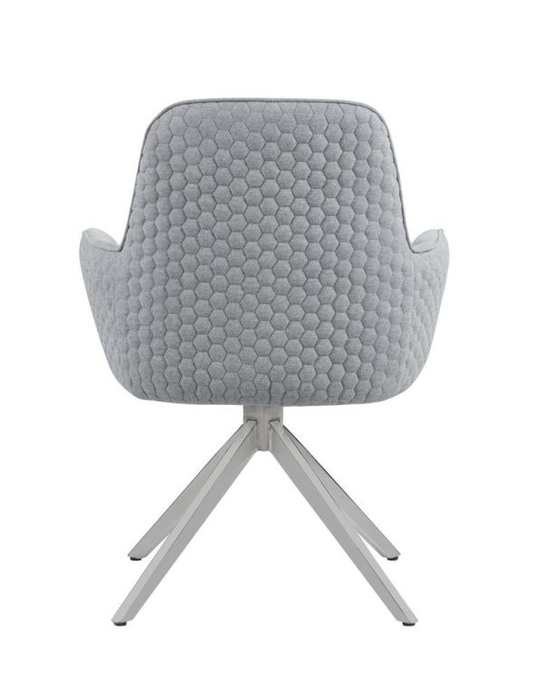 Abby Light Gray Chrome Flare Arm Side Chair For Discount