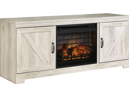 Bellaby Whitewash 63  TV Stand with Electric Fireplace Online Hot Sale