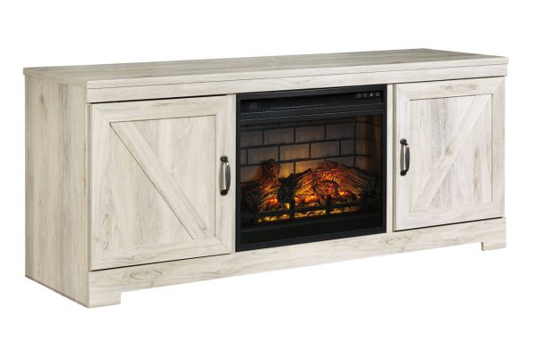 Bellaby Whitewash 63  TV Stand with Electric Fireplace Online Hot Sale