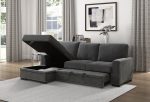 Morelia Charcoal LAF Storage Sleeper Sofa Chaise For Cheap