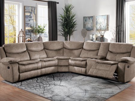 Bastrop Brown Microfiber Reclining Sectional Cheap