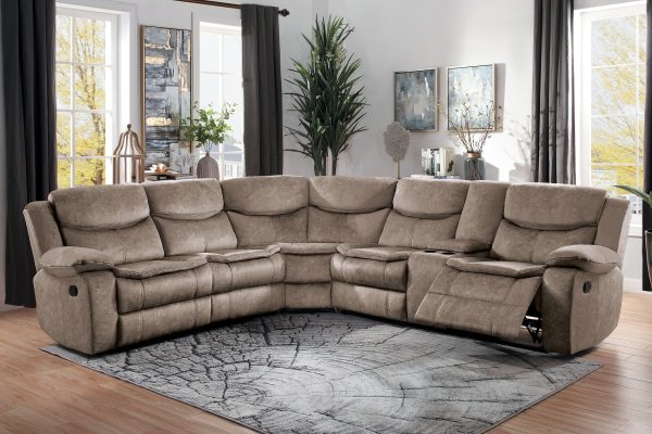 Bastrop Brown Microfiber Reclining Sectional Cheap