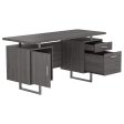 Lawtey Weathered Gray Floating Top Office Desk Hot on Sale