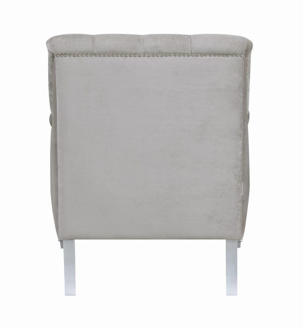 Avonlea Gray Sloped Arm Tufted Chair For Cheap