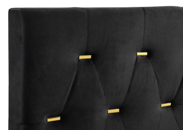 Kendall Tufted Panel Queen Bed Black Gold Online Hot Sale