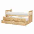 Bartly Pine Twin Twin Trundle Bed Online Sale