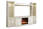 Bellaby Whitewash 4-Piece Entertainment Center with Fireplace Cheap